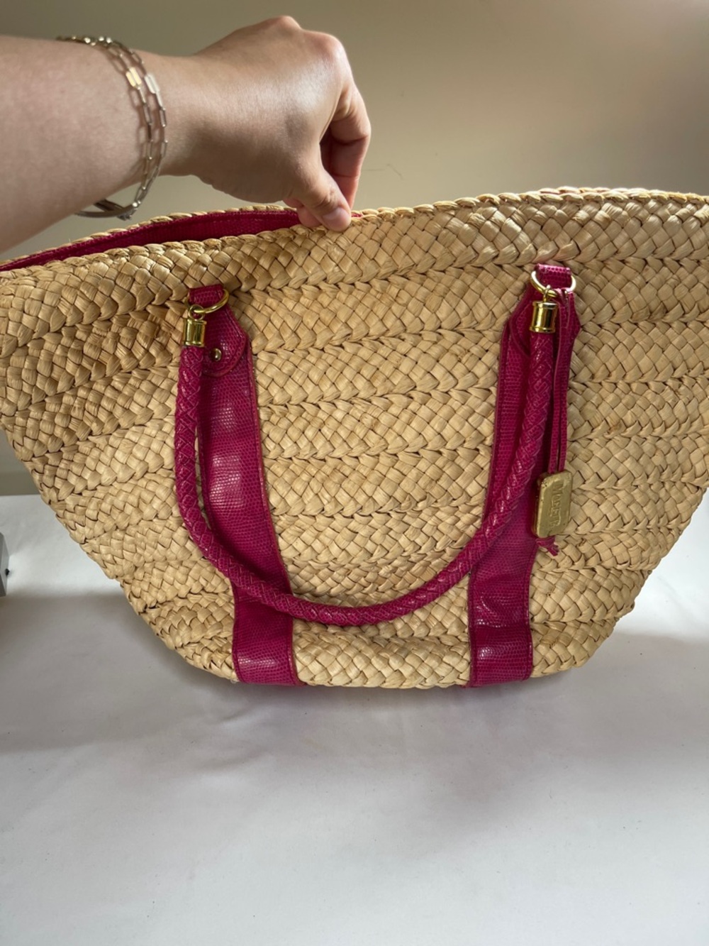 MaggiB straw handbag, tote, beach bag